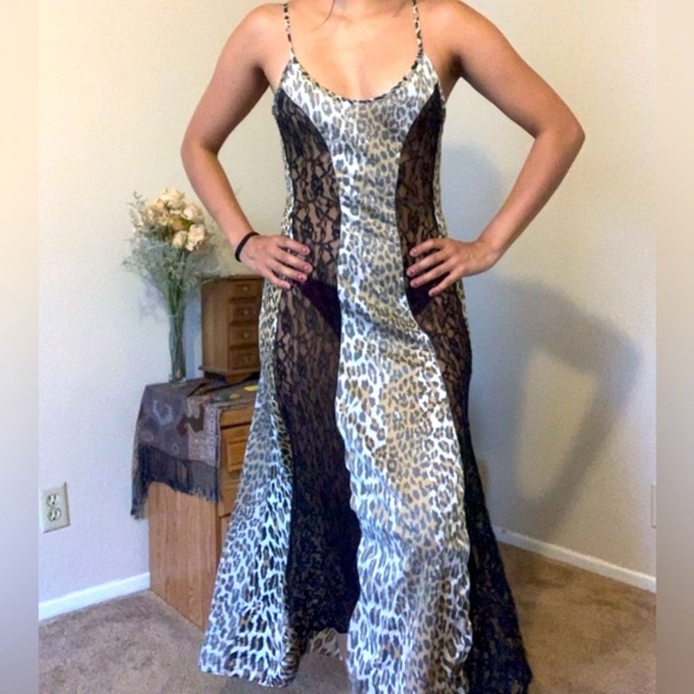 Lace slip maxi dress